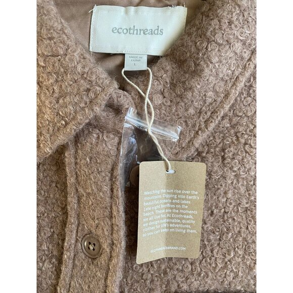 Ecothreads Swirl Boucle Shacket in Natural NEW WITH TAGS - Picture 2 of 3